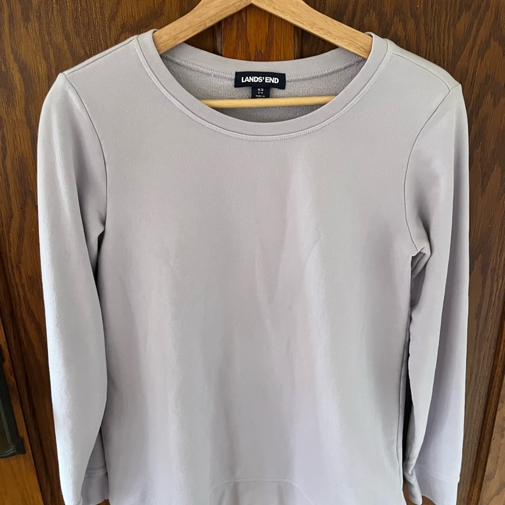 Lands' End Light Purple Crew Neck Soft Lightweight Sweatshirt Top XS
